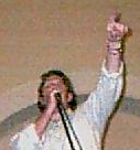 Cris Lockridge performing at a local church