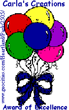 Carla's Creations Award of Excellence