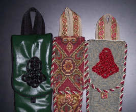 SassySackSingle Detail - Leather with Hand tied Celtic Knot, Tapestry, Tapestry with Hand tied Celtic Knot