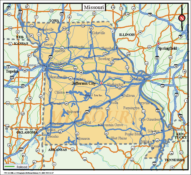 large Missouri State Map image
