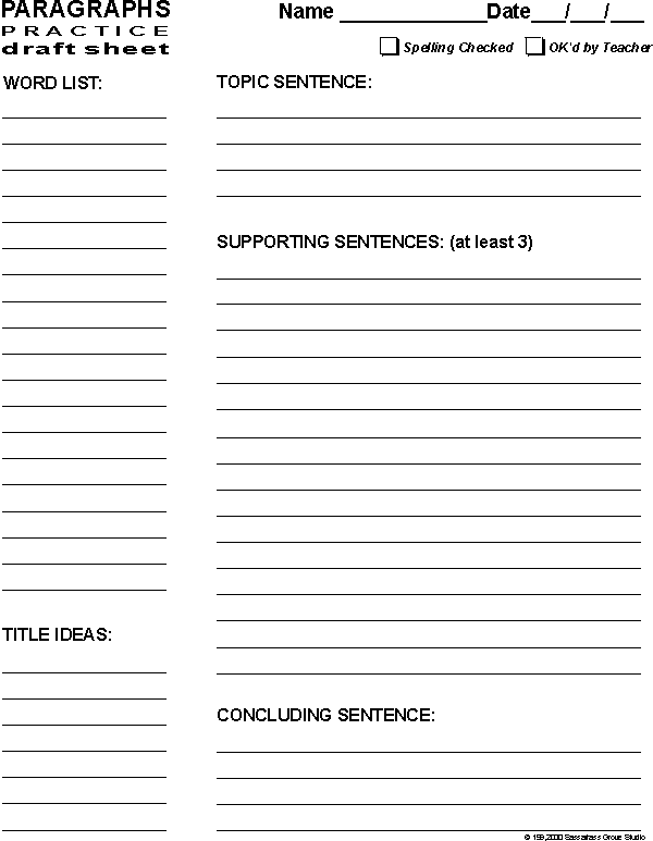 paragraph draft sheet to print out