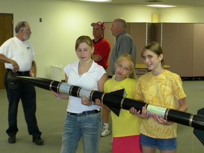 The girls admire Martin's AMRAAM