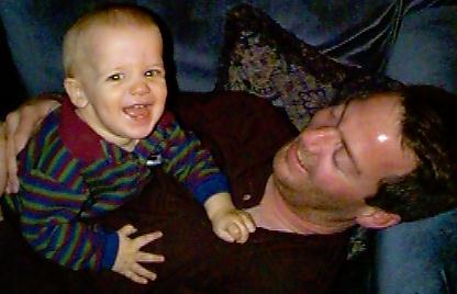 daddy and Aaron laughing