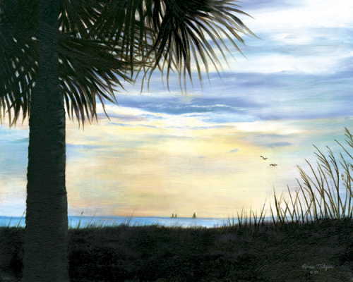 Clearwater Sunset oil painting