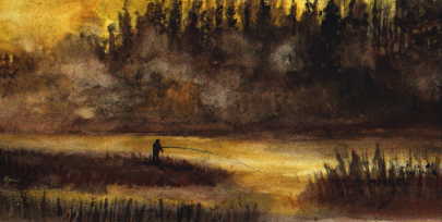 Grandpa Fishing watercolor