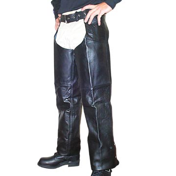 Unisex Black Leather Chaps