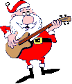 santa playing guitar