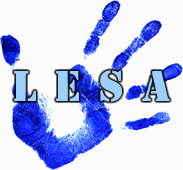 Logo LESA es sobre en mano azul