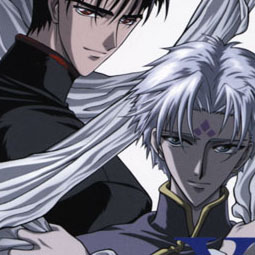 Shonen Ai!!! ...well, actually it's just a picture of Fuma (Dragon of Earth's Kamui) and Nataku (one of the Seven Angels) from 'X'...