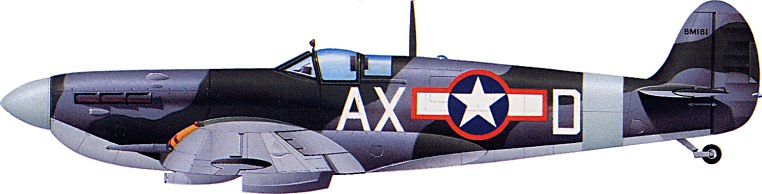 Spitfire Mk Vc in service with 107 Squadron 67 Recce Group US Army Air Force at Membury, England in 1943 - reproduced with thanks from 'The Complete Book of Fighters' Green & Swanborough (Greenwich Editions)