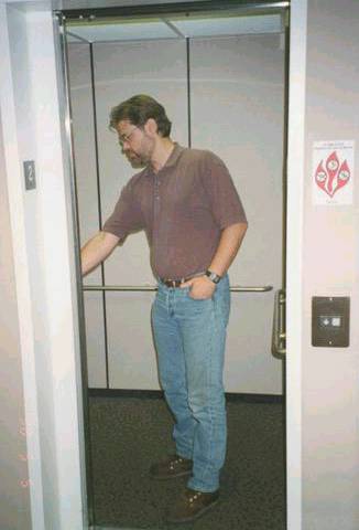 Rand in the elevator