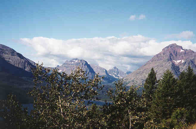 View heading into Many Glacier