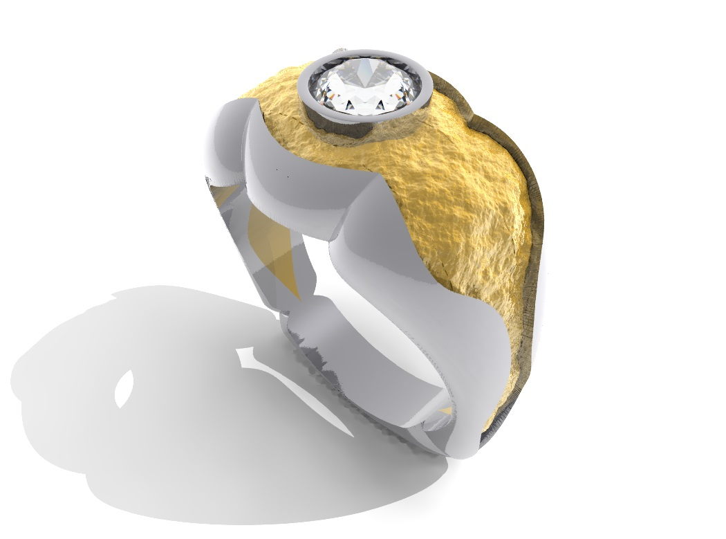 Gold and Platinum Diamond Ring dripping with hotness