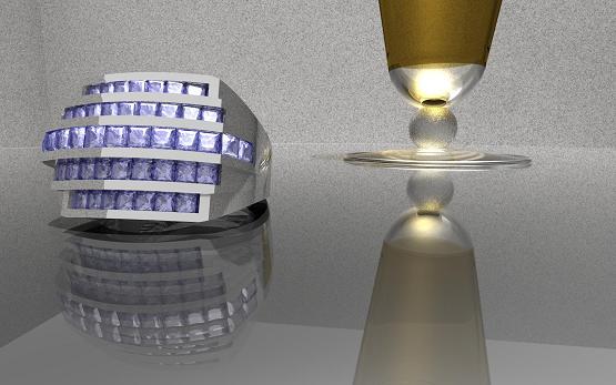 Princess cut Sapphire Ring and glass of beer