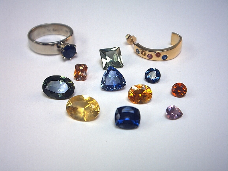 An assortment of Sapphire gemstones