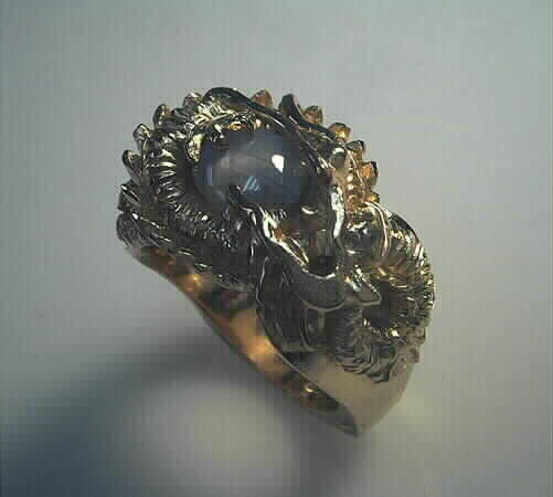 Dragon ring with Star Sapphire