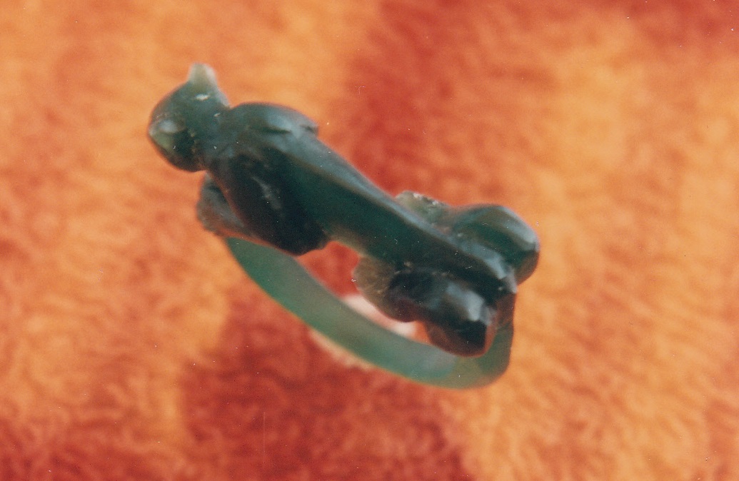 Hand carved jaguar ring wax.