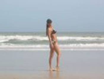 Nathalie Blanchard, shown here on a beach holiday during her sick leave.