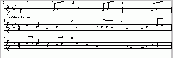 Oh When the Saints in A