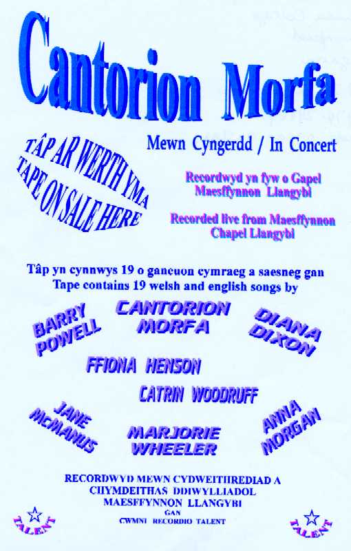 Live recording of the Morfa Singers for sale, see below for purchasing