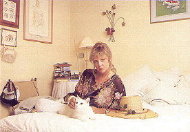 Pattie and Polo in her bedroom.