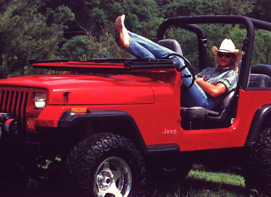 Alan in his red jeep