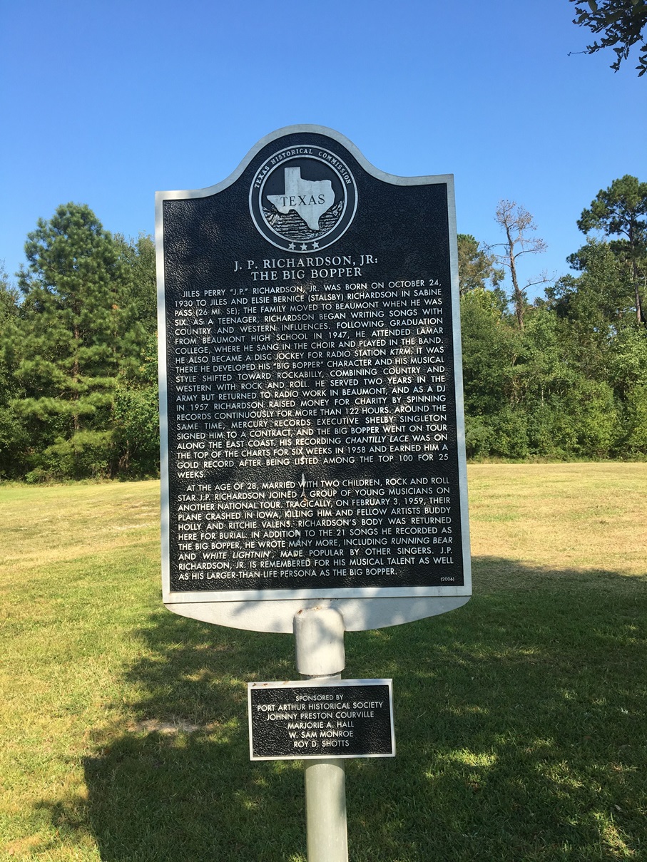 J.P. Richardson historical marker
