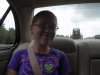 Darcie in the car