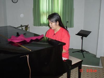 Playing the piano
