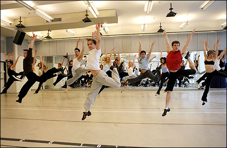 Michael Gruber as Zach and the cast of the National Tour of ''A Chorus Line''