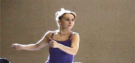 Jo rehearsing in the making of the CATS video