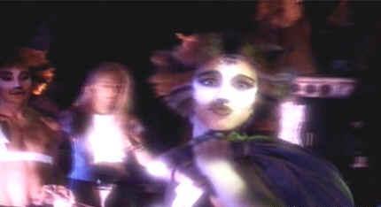 Jo in the making of the video (she just has her head make-up on)