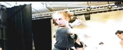 Phyllida practicing in the making of the CATS Video