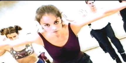 During rehearsal. Leah Sue Morland (Electra) is on the left and Karl Morgan (Pouncival) is on the right 