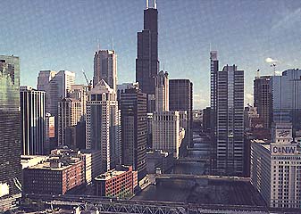 Chicago centrum med sina skyskrapor