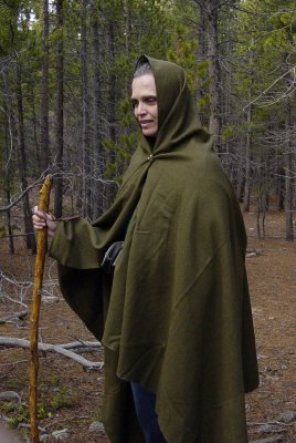  Hooded cloak made from a blanket