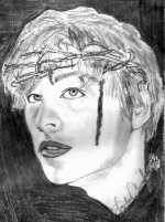 LEONARDO as Christ--I used pencil in this drawing