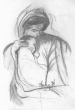 MOTHER AND CHILD-I used pencil in this drawing