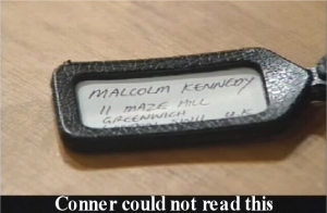 Tag, that Conner could not read