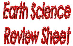 Earth Science Review Sheet