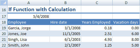 IF Function with Calculation