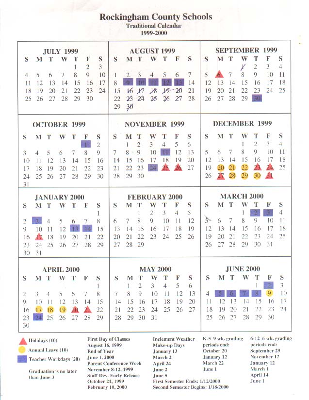 Rockingham County School Calendar