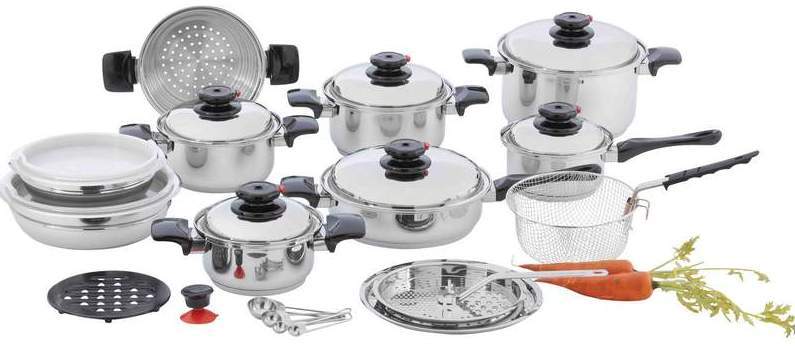  New 28 Pc. T304 Surgical Stainless Steel, Waterless Cookware  Set: Home & Kitchen
