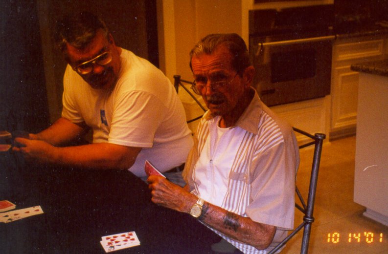 Gramps and Bill playing cards. A nightly tradition