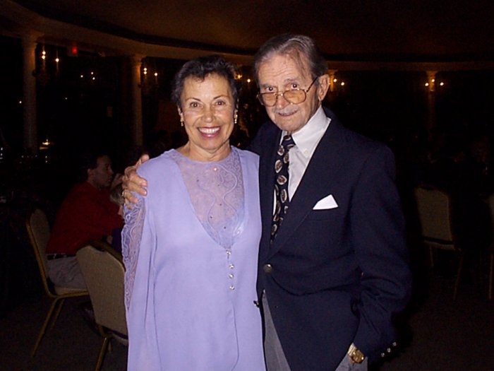 Gramps and Jean by the Christmas Tree in 2000