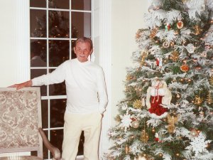 Gramps by the Christmas Tree in 2000