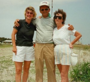 Mom,Gramps, and Goose at the beach sometime in the 80s