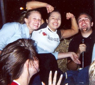 Cassie, Sara, Kris, and the back of Janet's head