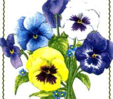 detail voorjaarskeert met violen