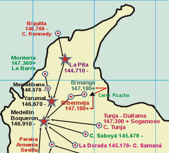 Area Uno, Red FRACOL, V.H.F.